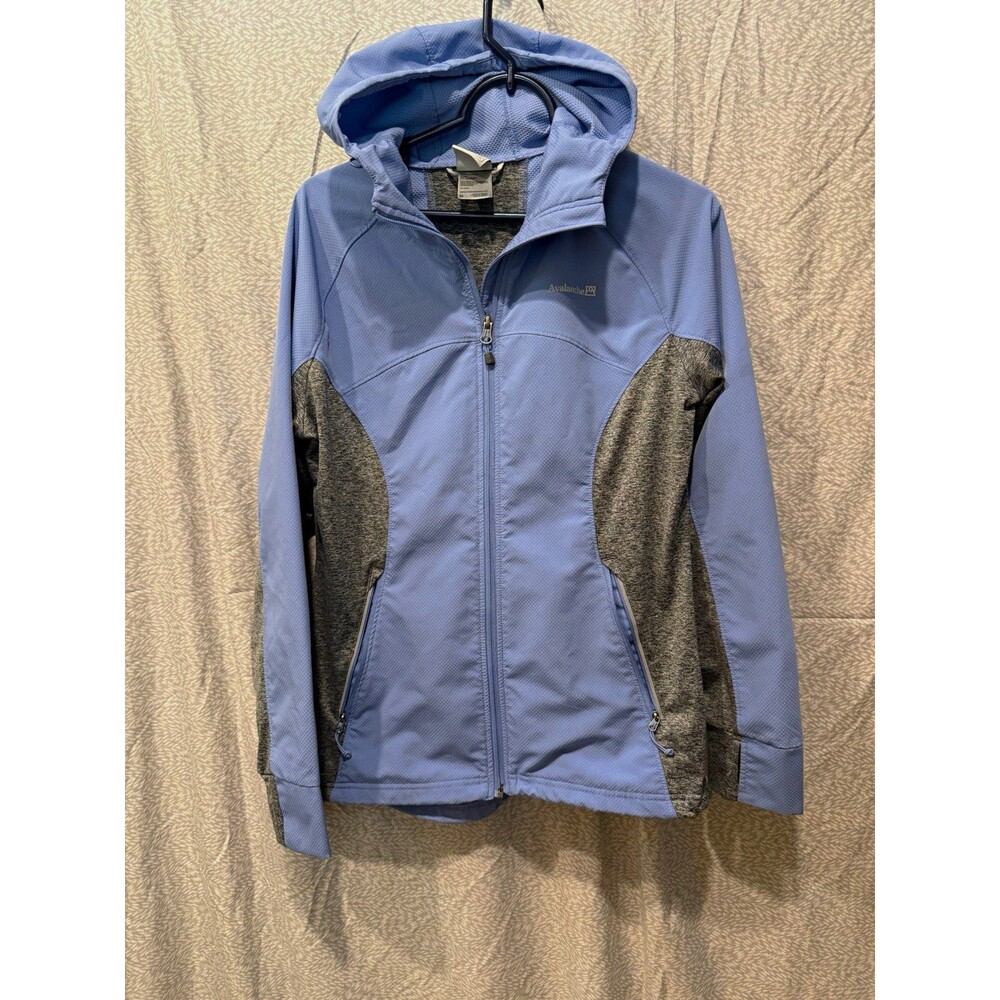 Avalanche Women's Hooded Full Zip Track Jacket Zipped Pockets Blue/Gray M